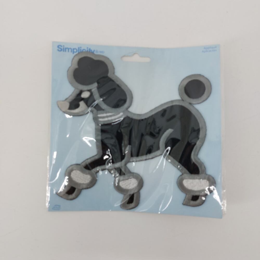Simplicity Black Poodle Dog Applique Clothing Iron Costume